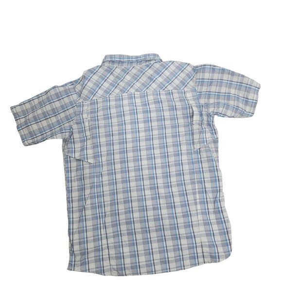 Columbia‎ Mens Size Large Blue Plaid Short Sleeve Button Front Shirt - Picture 8 of 8